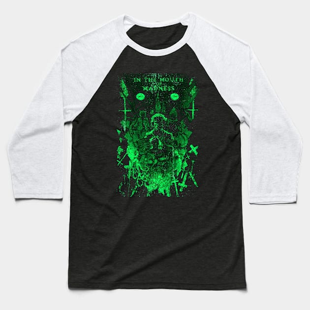 Mind-Bending Horror In the Mouth Apparel Baseball T-Shirt by labyrinth pattern